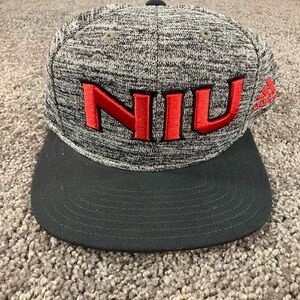 Northern Illinois University Huskies NIU Adidas Snapback Hat Gray Red
